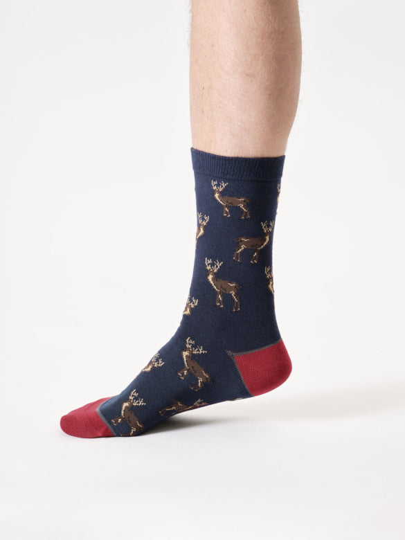 Thought Organic Cotton Socks - Navy Stag - Size 7 - 11