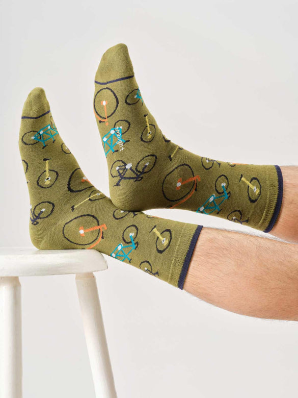 Thought Bamboo Socks - Bike Multi Gift Pack of 4 - Size 7 - 11